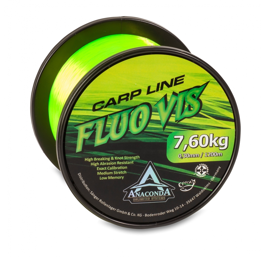 Жилка ANACONDA Fluovis Carp Line 0.30mm 7.6kg 1200m fluo green