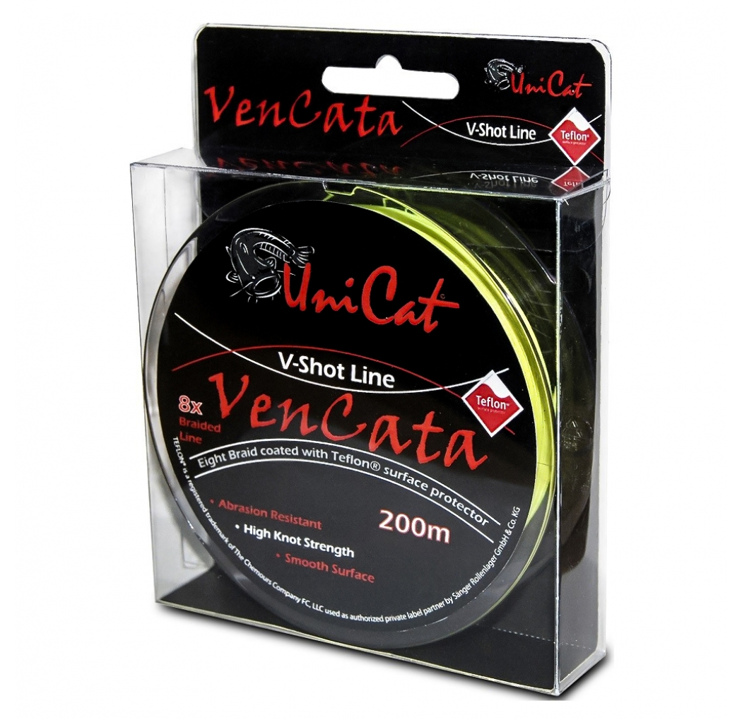 Плетений шнур UNI CAT Vencata V Shot Line 8x 0.35mm 24.8kg Fluo Yellow 200m