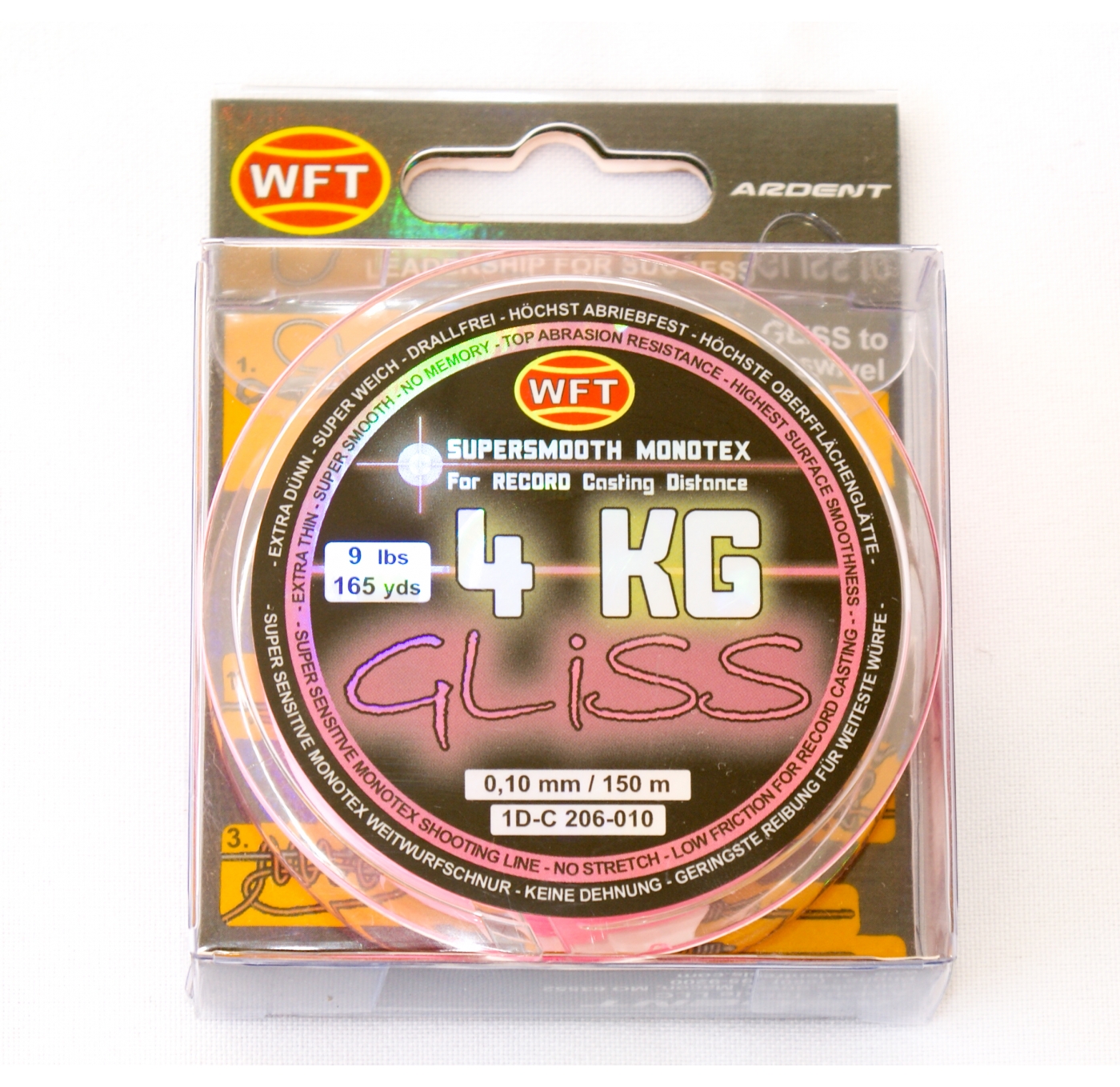 Monotextile cord WFT GLISS 4KG Monotex pink 0.10mm 150m